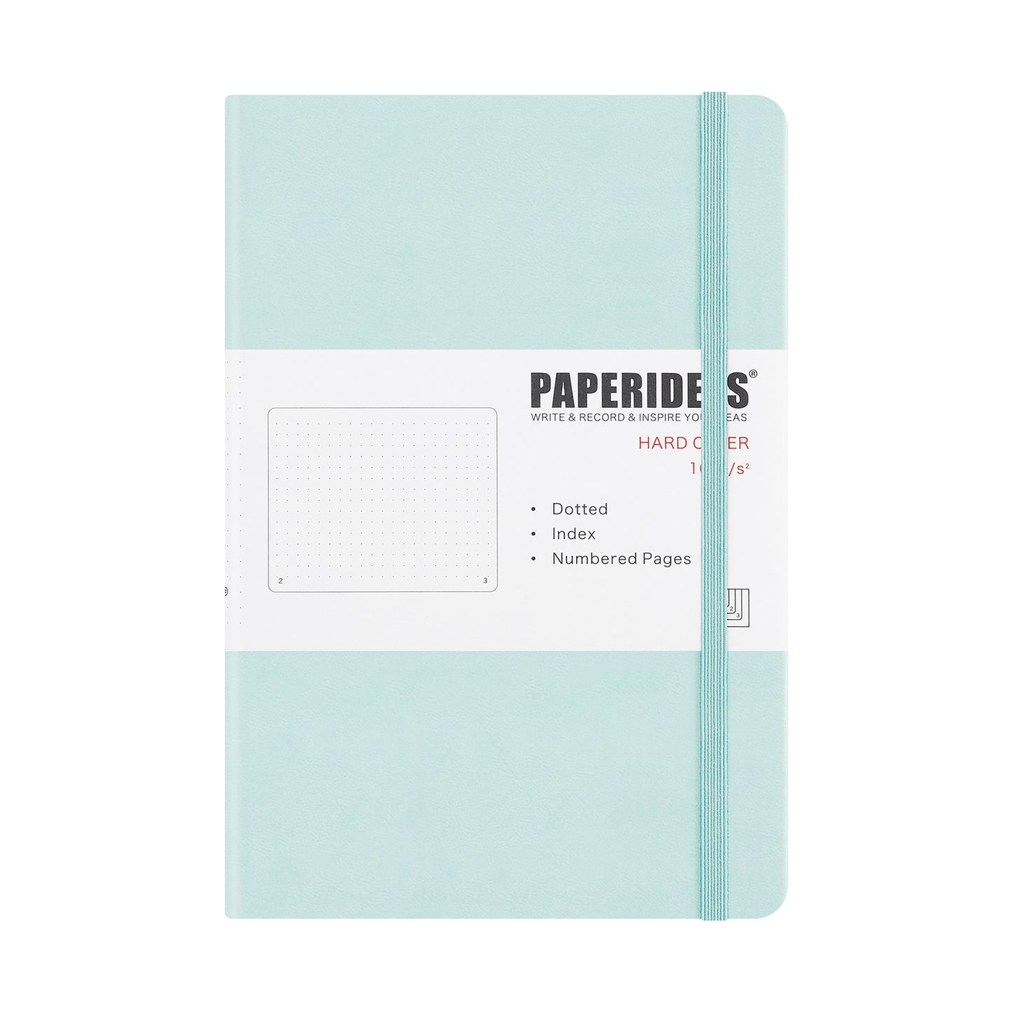 PAPERIDEAS ノート ハードカバー A5サイズ(横14.3×縦21 cm) 横罫/方眼/ドット罫 栞紐2本・ページ番号・ゴムバンド付き