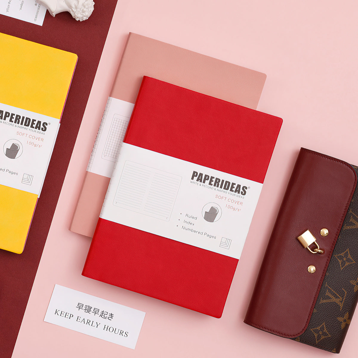 PAPERIDEAS ノート A5サイズ(横14.3×縦21 cm) ソフトカバー 横罫、方眼、ドット入り