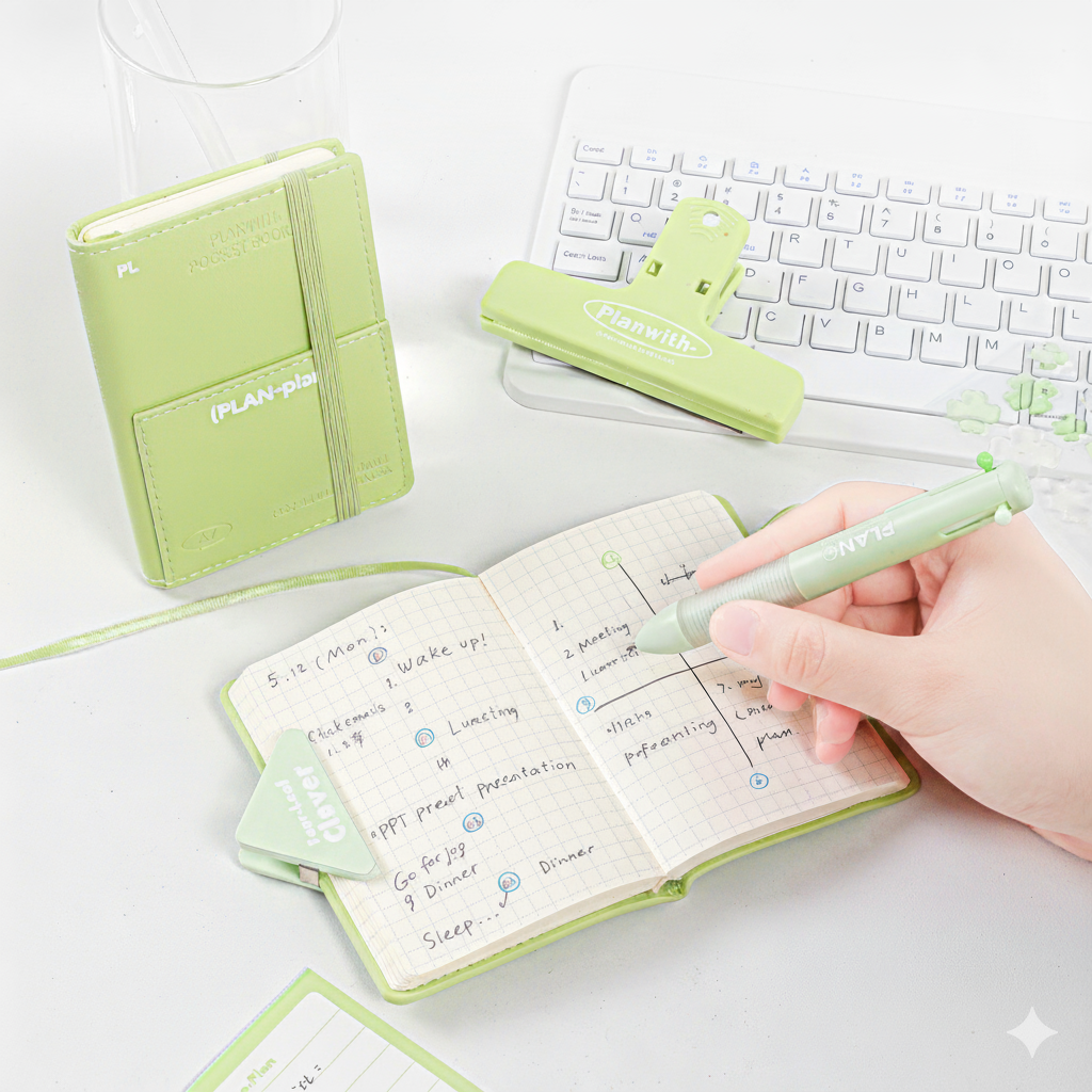 【新発売】 ミニノート A7 無地 方眼 PUカバー 防水 ペンホルダー ゴムバンド付き A7ノート 小さいノート ミニ手帳 小さい a7サイズ 手帳 Planwith mini 全4色