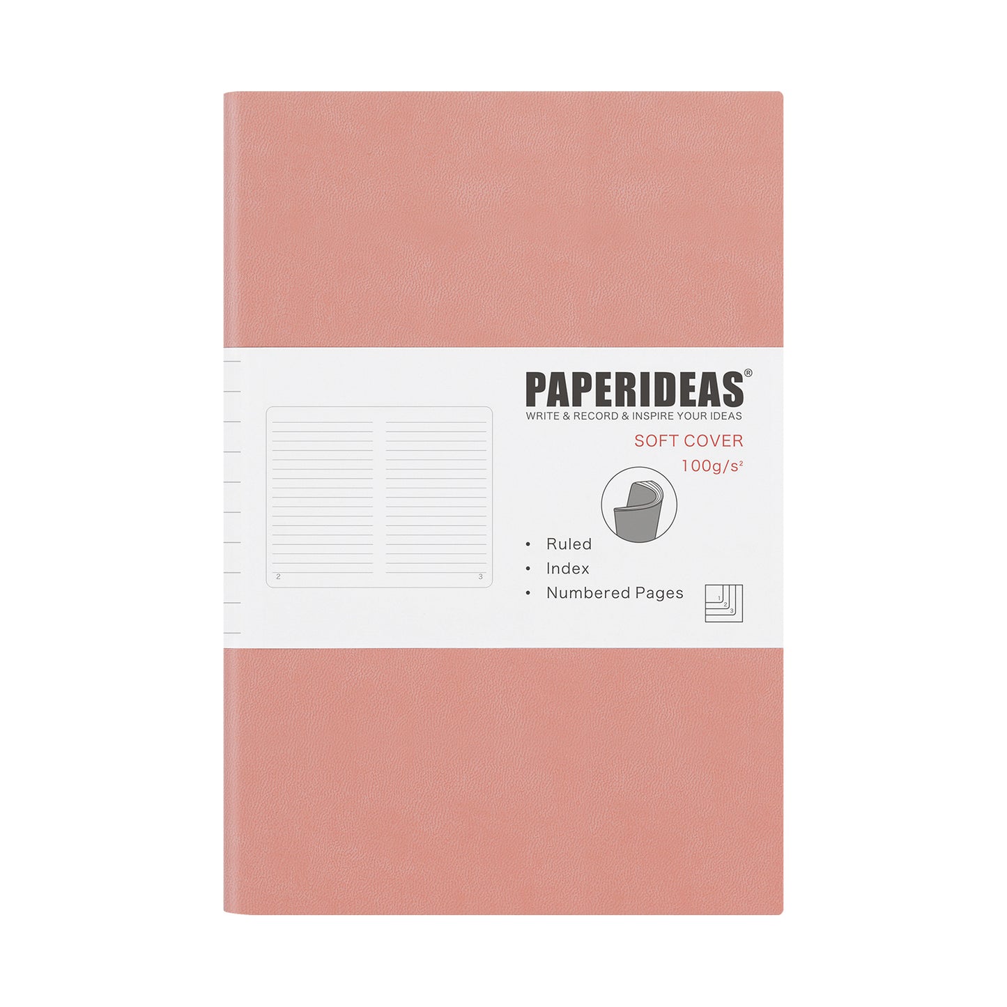 PAPERIDEAS ノート A5サイズ(横14.3×縦21 cm) ソフトカバー 横罫、方眼、ドット入り