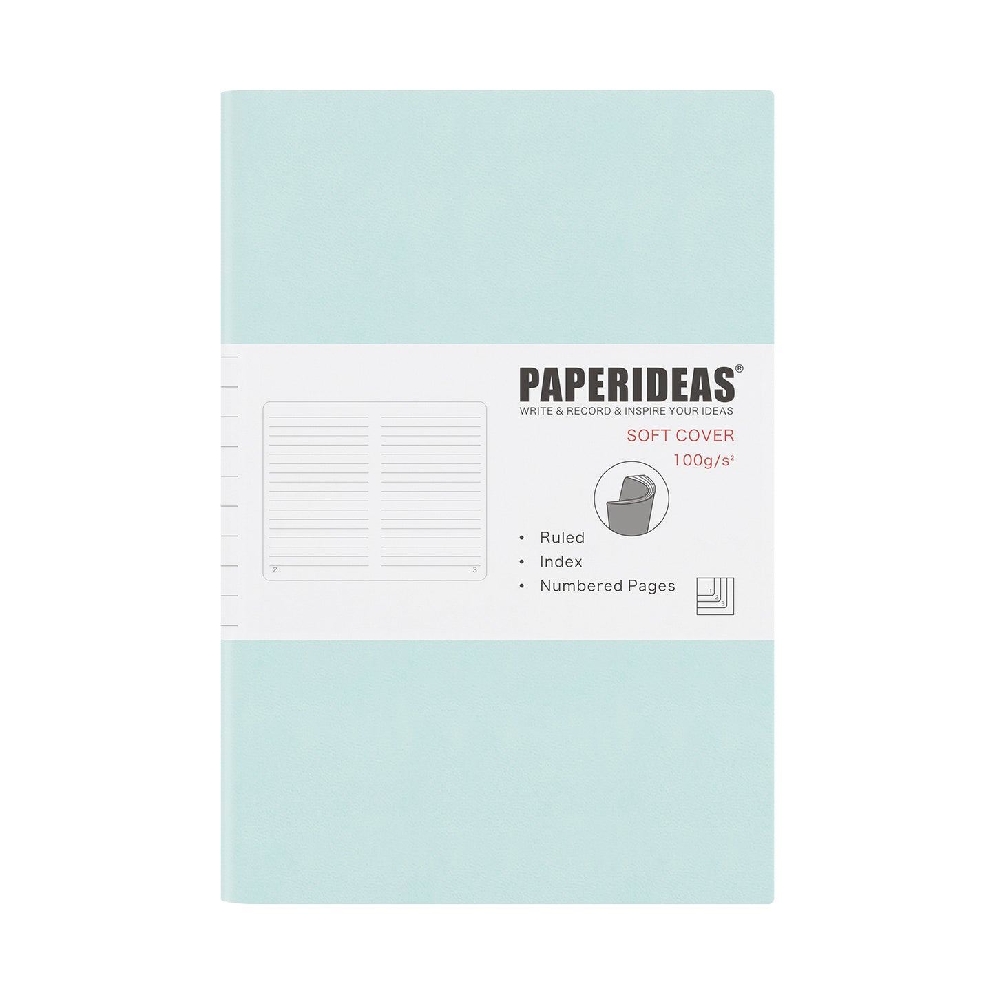 PAPERIDEAS Notebook, A5 Size (14.3 x 21 cm), Soft Cover, Ruled, Squared, and Dotted Pages