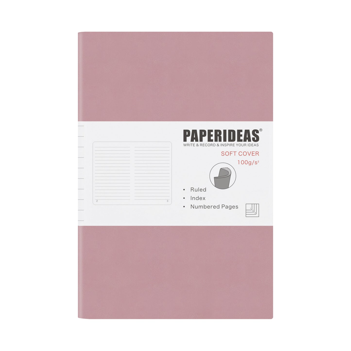 PAPERIDEAS Notebook, A5 Size (14.3 x 21 cm), Soft Cover, Ruled, Squared, and Dotted Pages