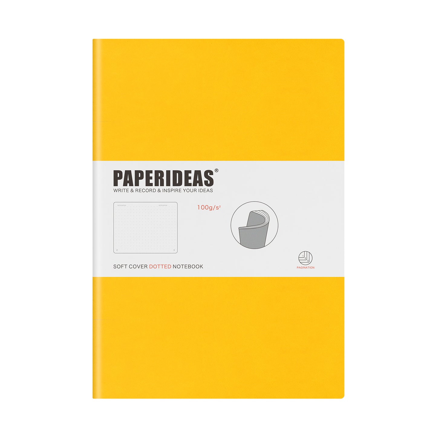PAPERIDEAS Notebook B5 size (17.2cm wide x 24.6cm long) Leather soft cover All pages numbered Ruled, Squared, Dotted