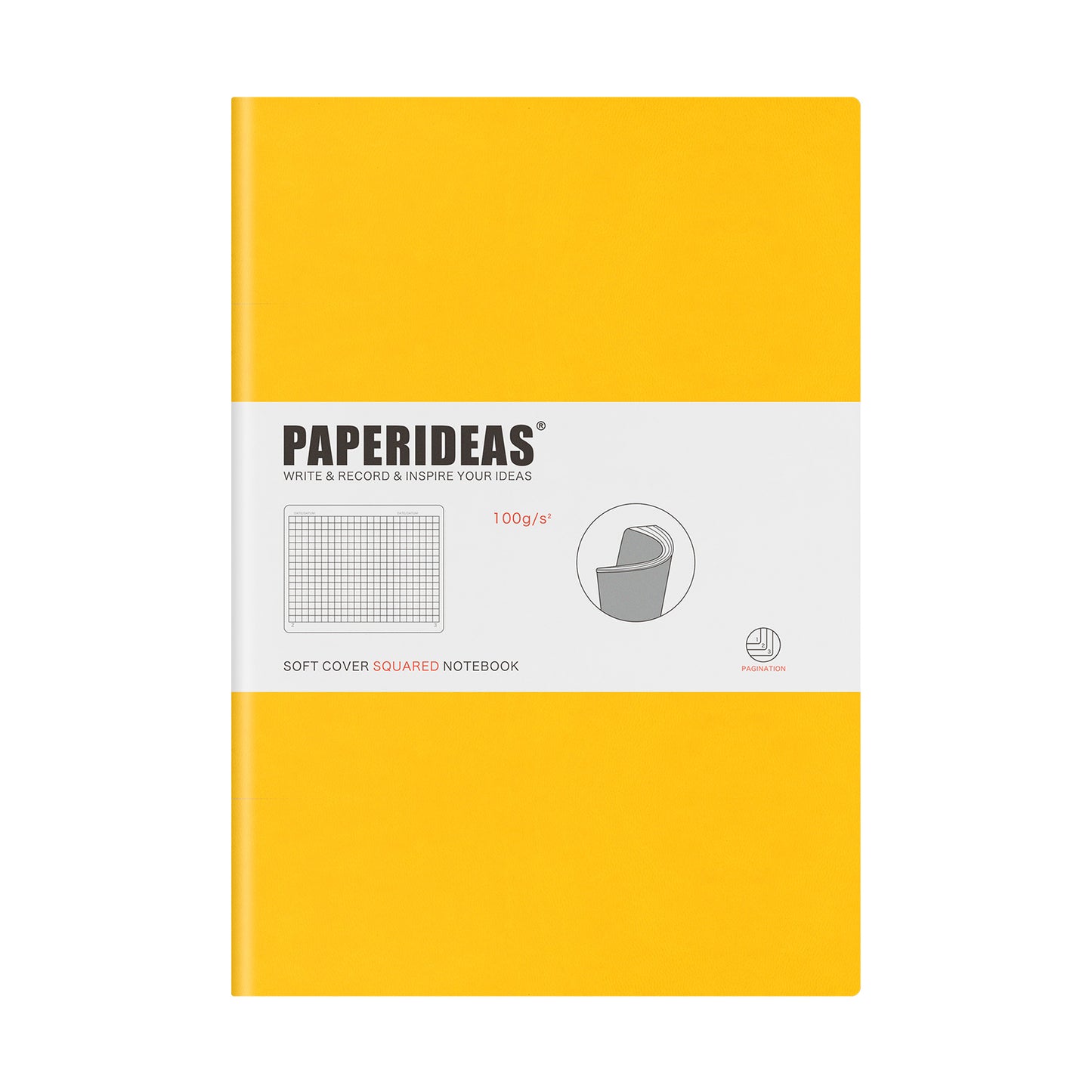 PAPERIDEAS Notebook B5 size (17.2cm wide x 24.6cm long) Leather soft cover All pages numbered Ruled, Squared, Dotted