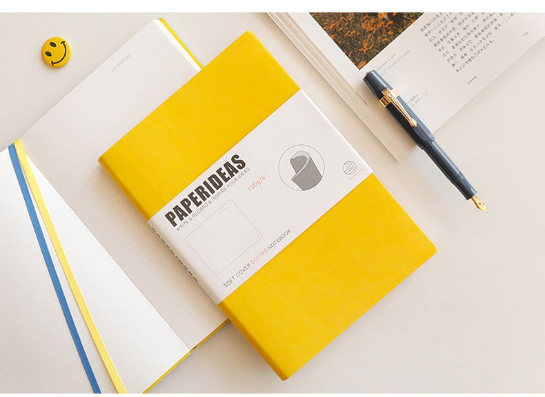 PAPERIDEAS ノート A5サイズ(横14.3×縦21 cm) ソフトカバー 横罫、方眼、ドット入り