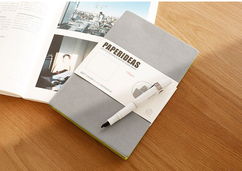 PAPERIDEAS ノート A5サイズ(横14.3×縦21 cm) ソフトカバー 横罫、方眼、ドット入り