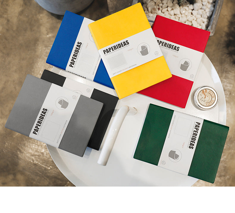 PAPERIDEAS ノート A5サイズ(横14.3×縦21 cm) ソフトカバー 横罫、方眼、ドット入り