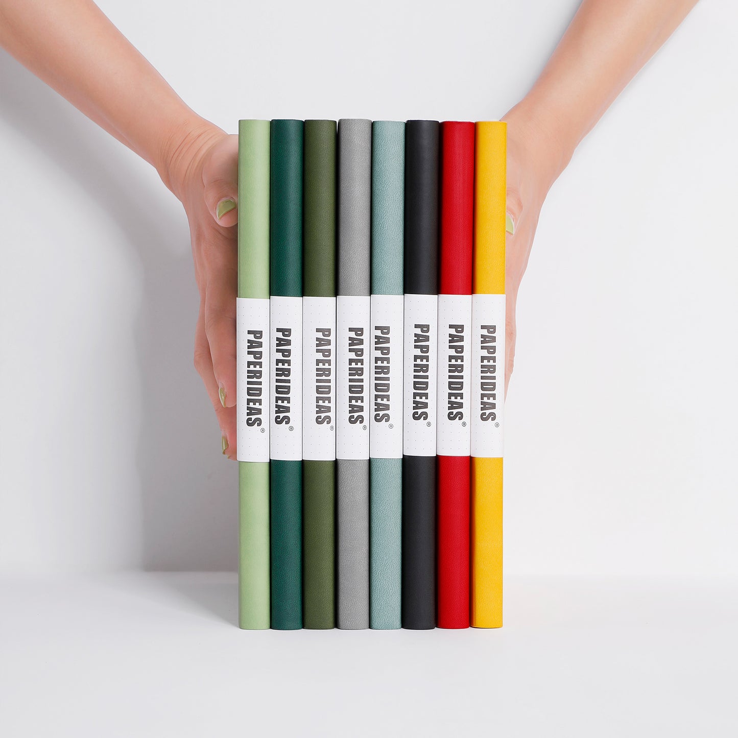 PAPERIDEAS Notebook B5 size (17.2cm wide x 24.6cm long) Leather soft cover All pages numbered Ruled, Squared, Dotted