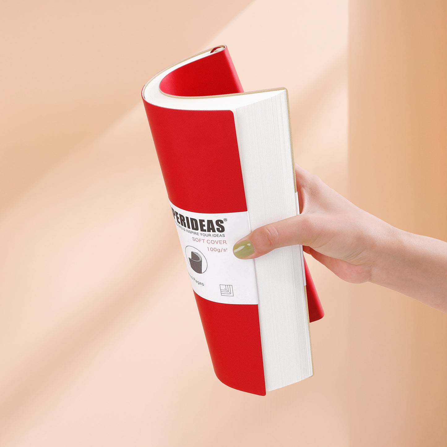 PAPERIDEAS Notebook B5 size (17.2cm wide x 24.6cm long) Leather soft cover All pages numbered Ruled, Squared, Dotted