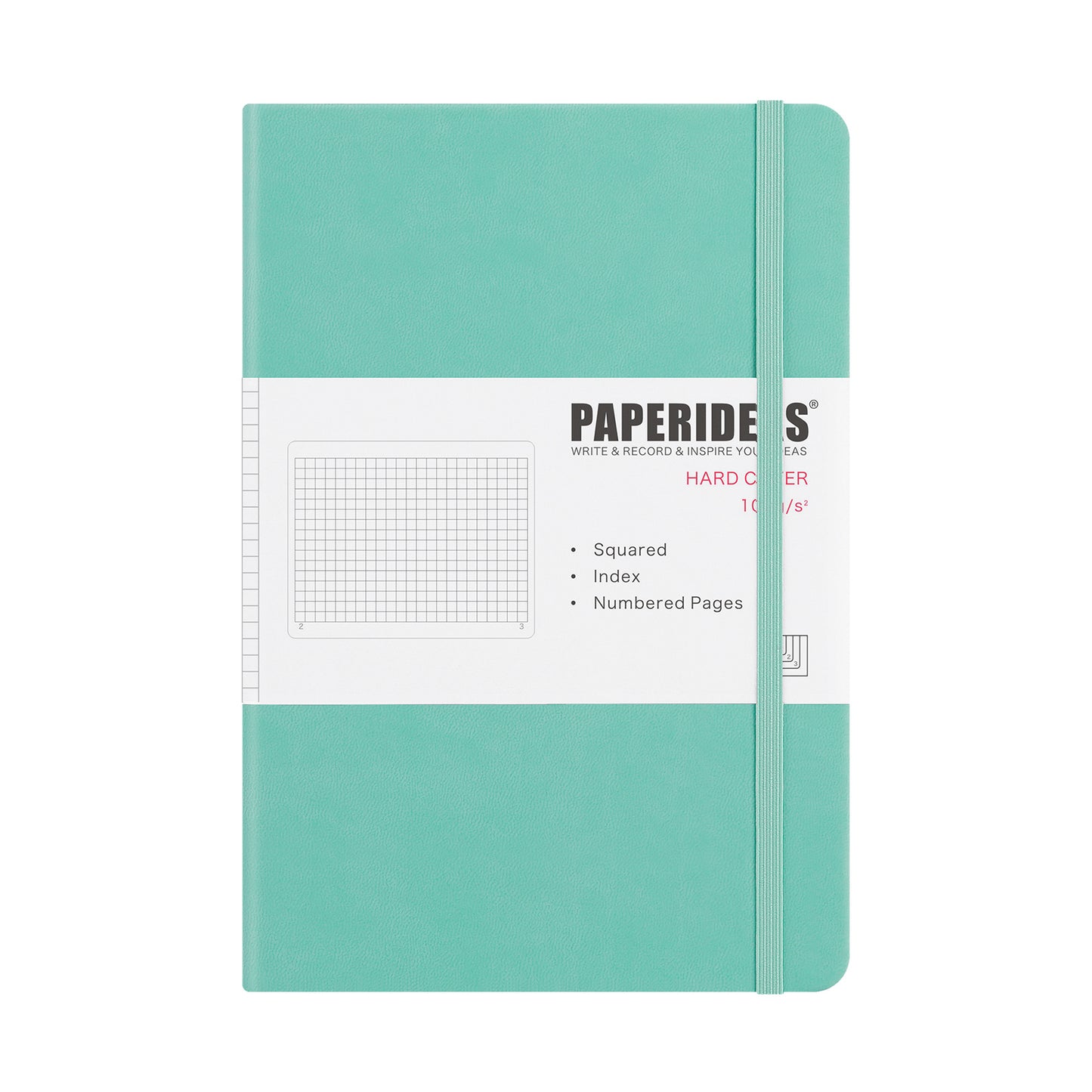 PAPERIDEAS Notebook, hard cover, A5 size (14.3 x 21 cm),  Ruled, Squared, and Dotted Pages,  with elastic band