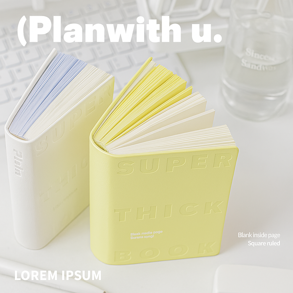 【新発売】Planwith カラーブロックノート Brick Collection 分厚い 手の可愛いノート 学生 大学生 大人 文房具 日記 メモ 勉強 携帯 持ち歩き ギフト