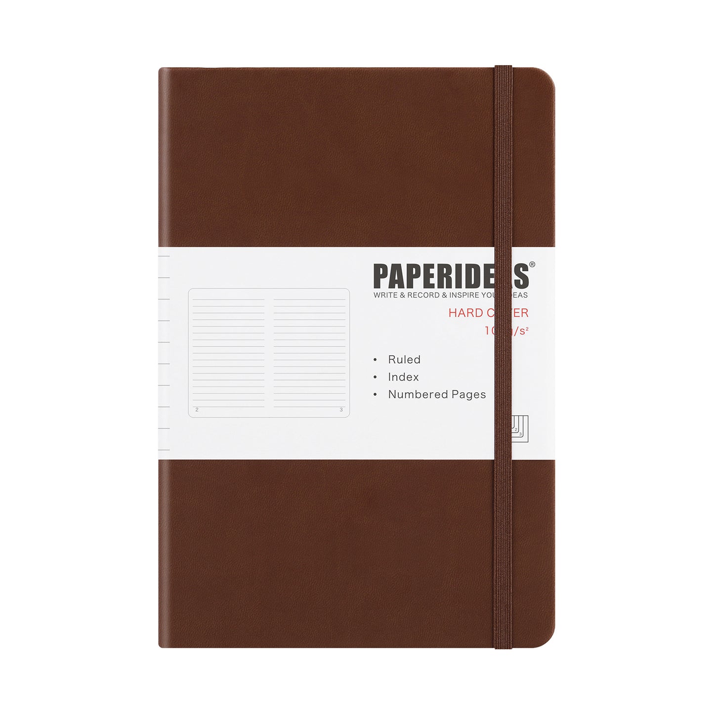 PAPERIDEAS Notebook, hard cover, A5 size (14.3 x 21 cm),  Ruled, Squared, and Dotted Pages,  with elastic band
