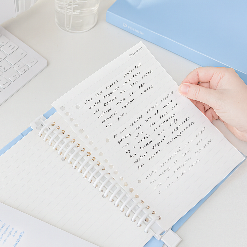 【新発売】Planwith Savvy ハードカバー ルーズリーフバインダー A4/A5/B5サイズ｜100g上質紙 替えリフィル対応 書き心地なめらか 学生向け 資料整理 ノート 勉強用 仕事用 日記 ギフト 全6色