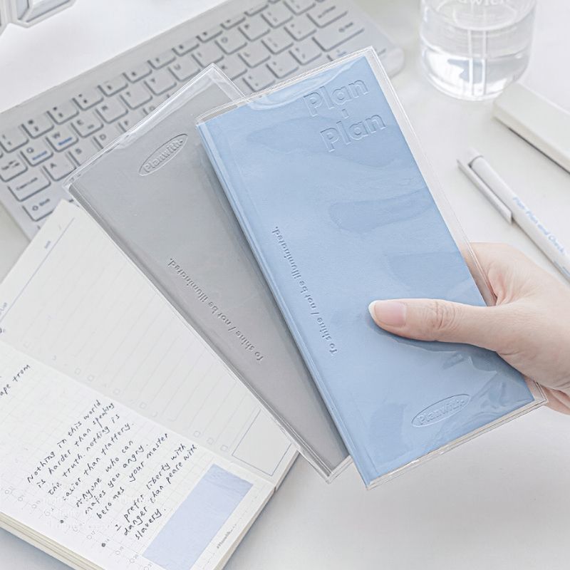 【新発売】Planwith 縦型スリム手帳 Plan-plan デイリープランナー 縦長 おしゃれ 1日1ページ 88×188mm PUレザースケジュール帳 自由記入式  TODOリスト