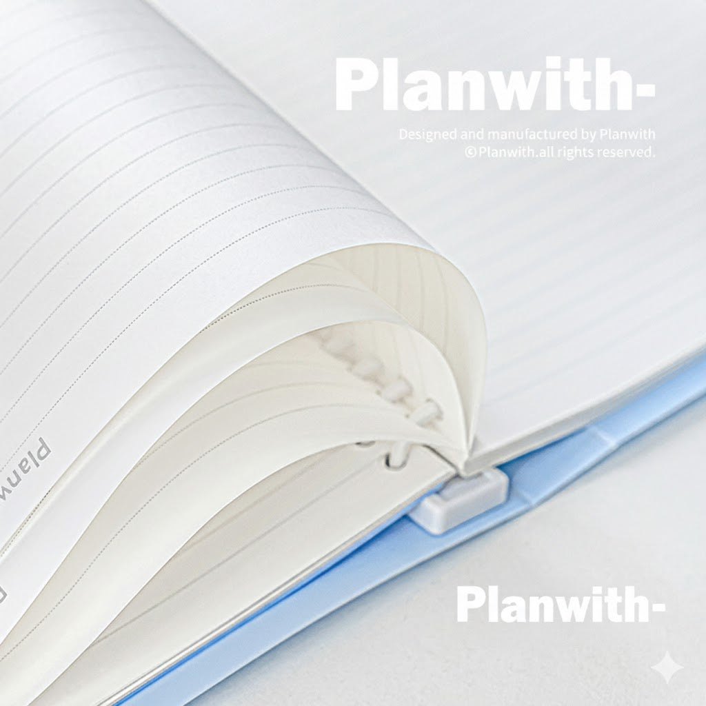 【新発売】Planwith Savvy ハードカバー ルーズリーフバインダー A4/A5/B5サイズ｜100g上質紙 替えリフィル対応 書き心地なめらか 学生向け 資料整理 ノート 勉強用 仕事用 日記 ギフト 全6色