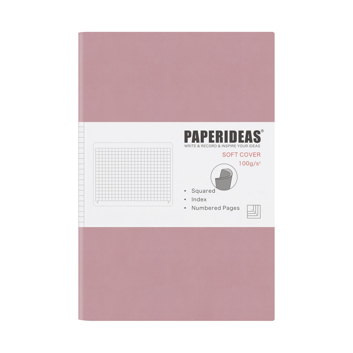 PAPERIDEAS Notebook, A5 Size (14.3 x 21 cm), Soft Cover, Ruled, Squared, and Dotted Pages