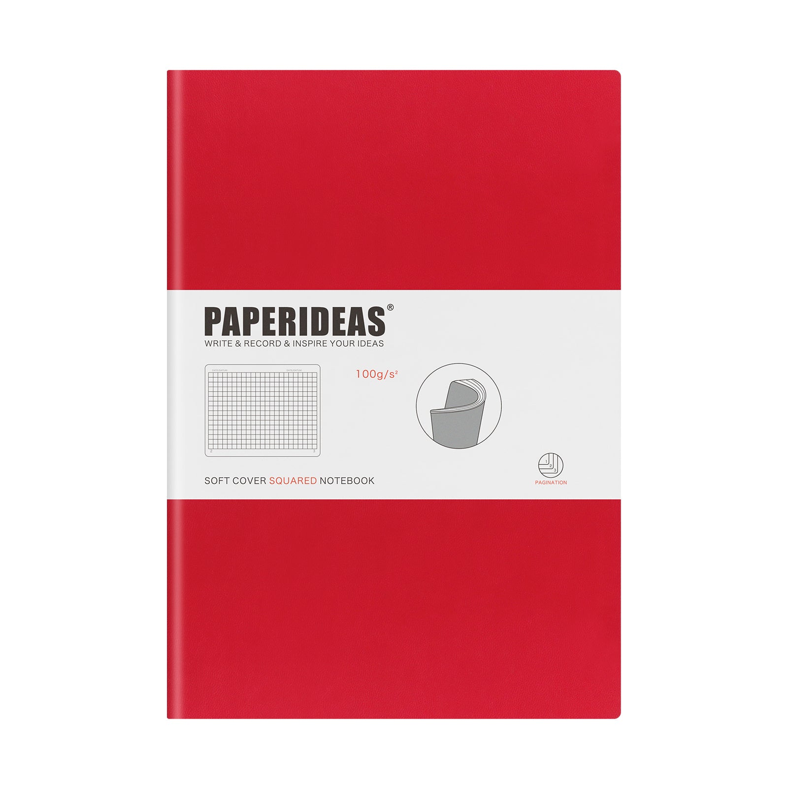 PAPERIDEAS ノート B5サイズ(横17.2×縦24.6 cm) レザー ソフトカバー 全ページ番号付き 横罫 方眼 ドット