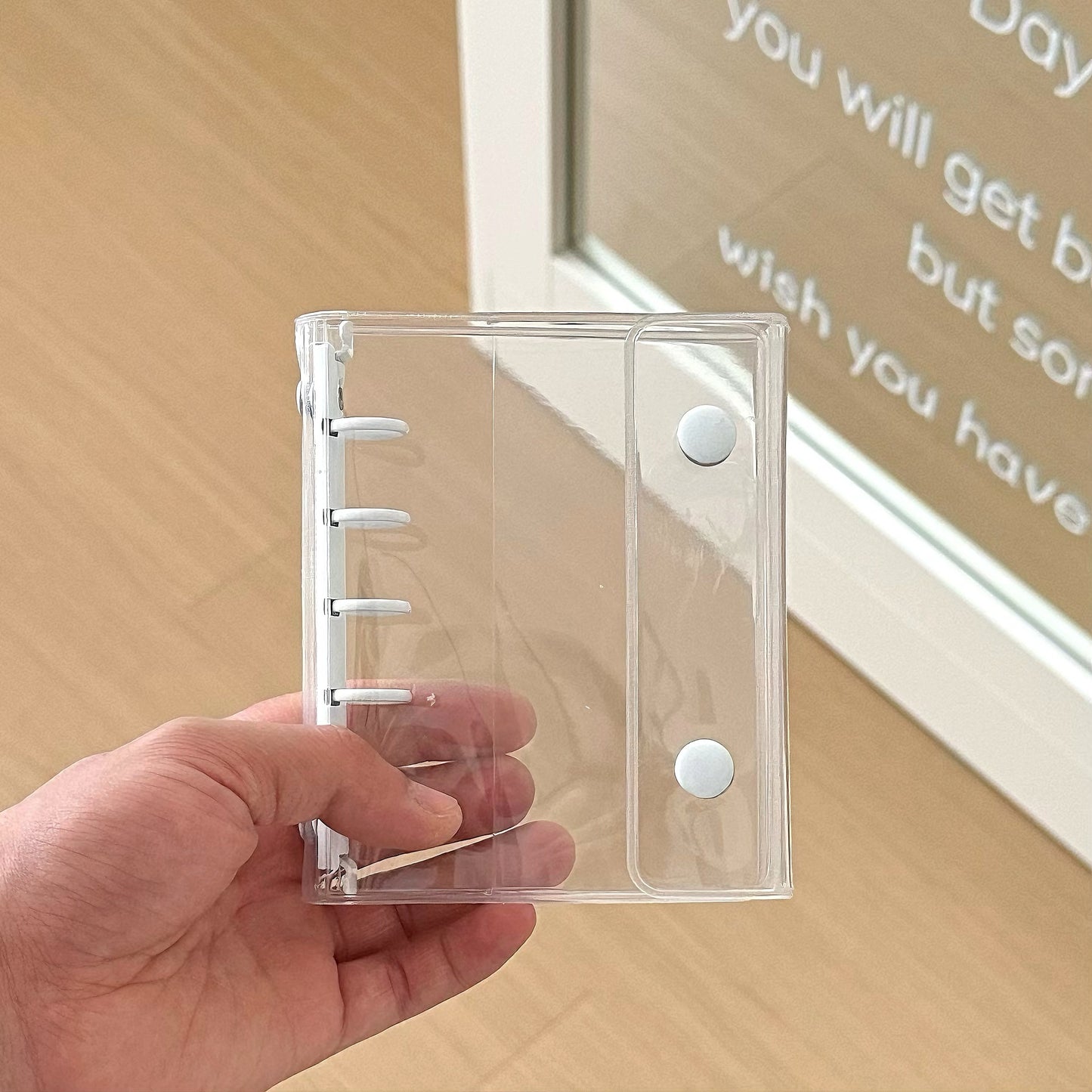 シール帳 A7 M5 サイズ 透明 クリア バインダー システム手帳 はがせる シール台紙 リフィル対応 カスタマイズ シールバインダー 推し活 ファイル かわいい  DIY