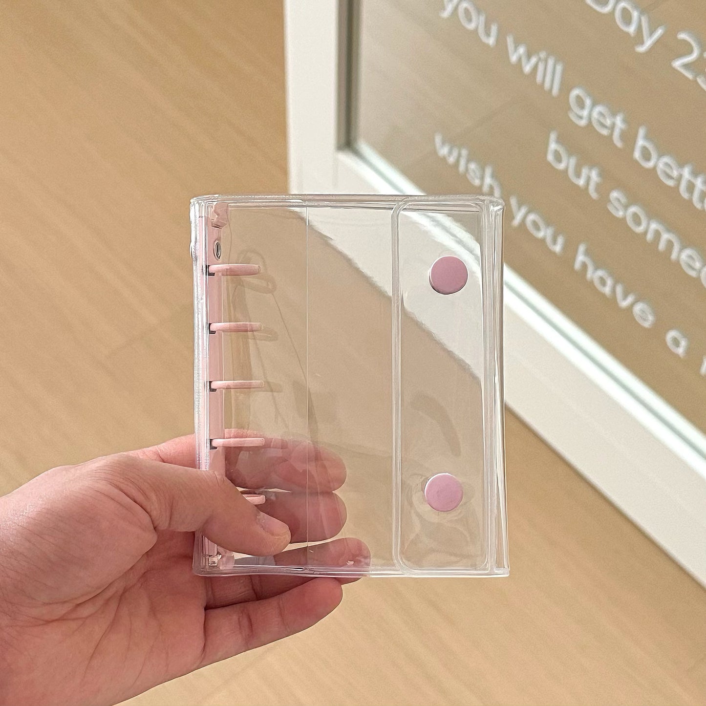 シール帳 A7 M5 サイズ 透明 クリア バインダー システム手帳 はがせる シール台紙 リフィル対応 カスタマイズ シールバインダー 推し活 ファイル かわいい  DIY