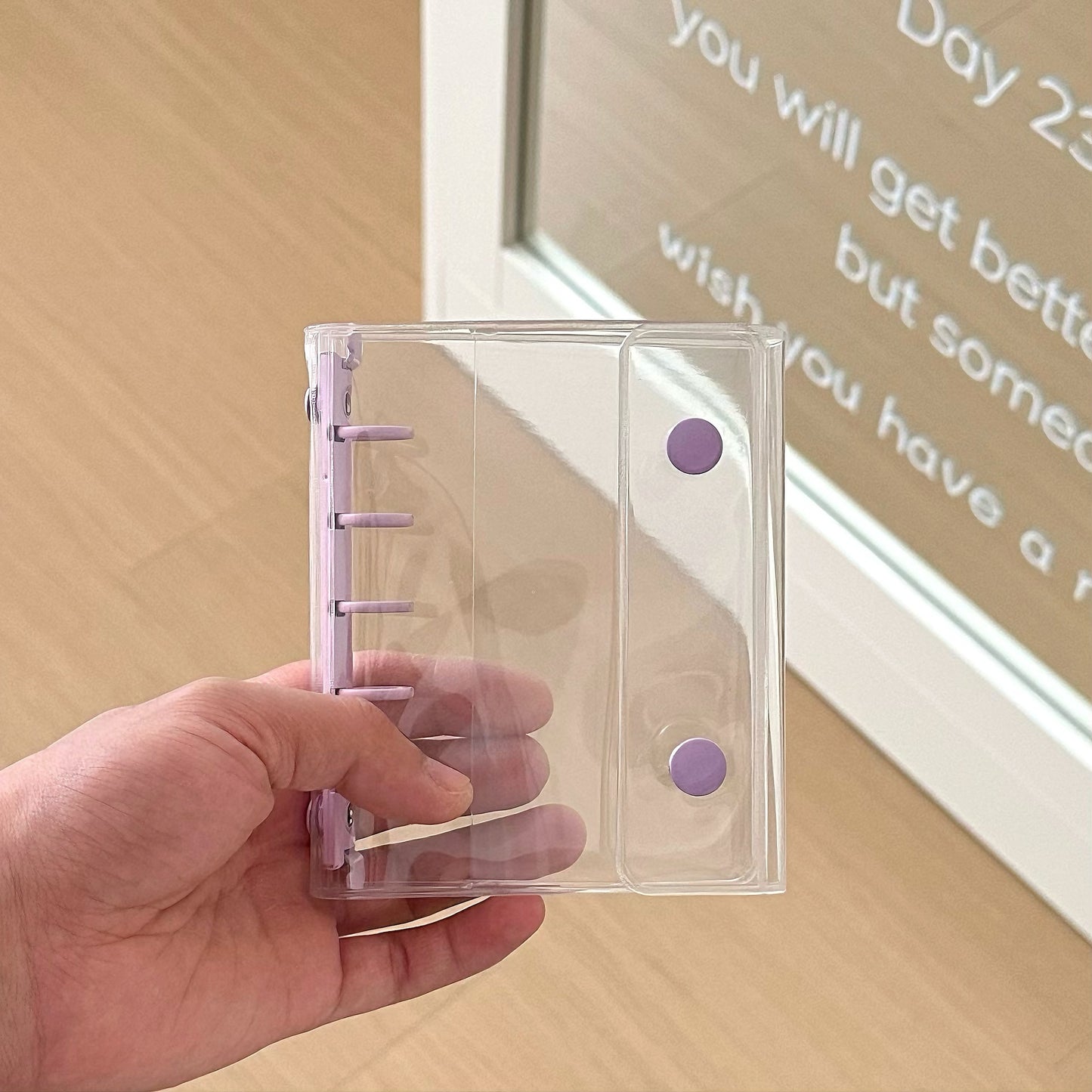 シール帳 A7 M5 サイズ 透明 クリア バインダー システム手帳 はがせる シール台紙 リフィル対応 カスタマイズ シールバインダー 推し活 ファイル かわいい  DIY