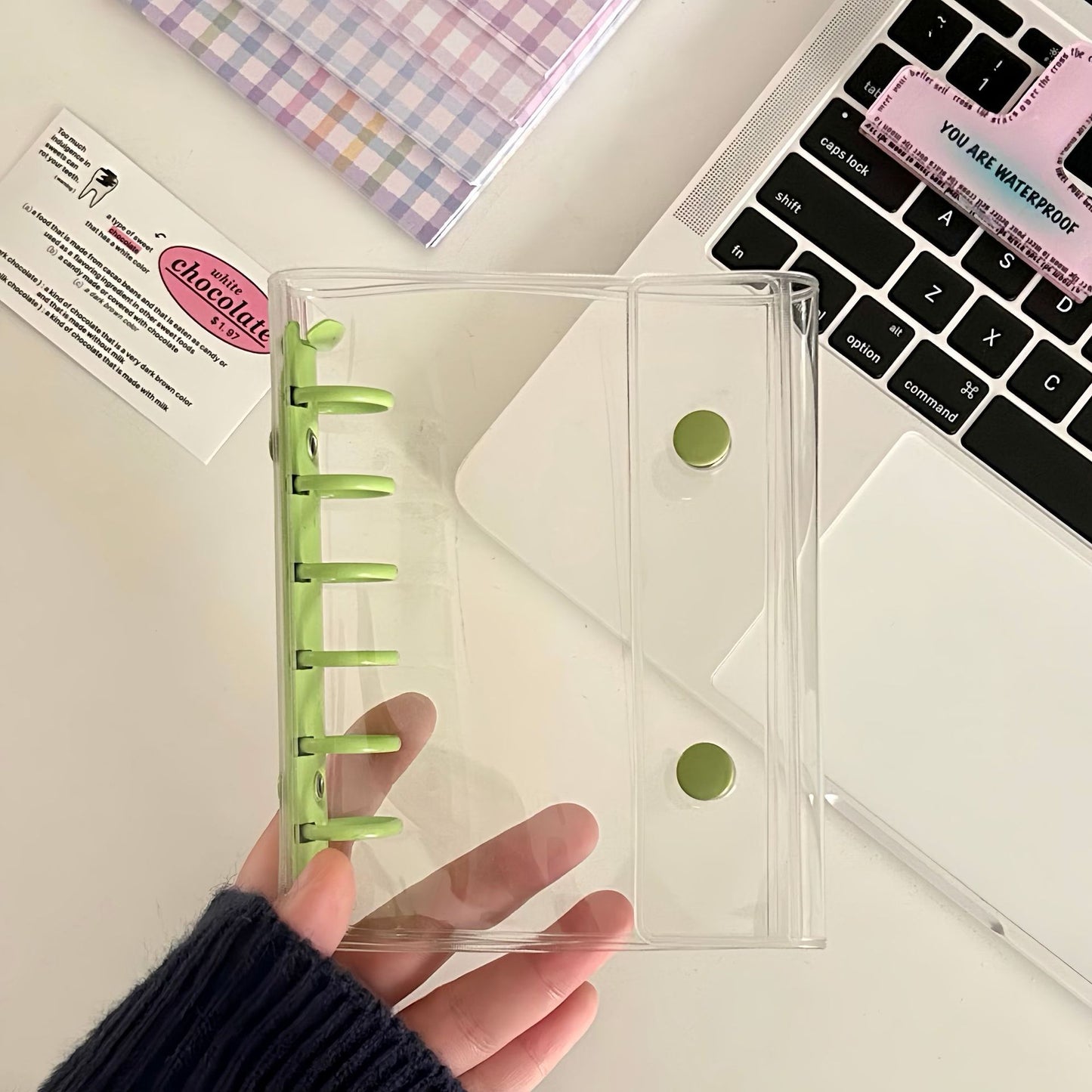 シール帳 A7 M5 サイズ 透明 クリア バインダー システム手帳 はがせる シール台紙 リフィル対応 カスタマイズ シールバインダー 推し活 ファイル かわいい  DIY