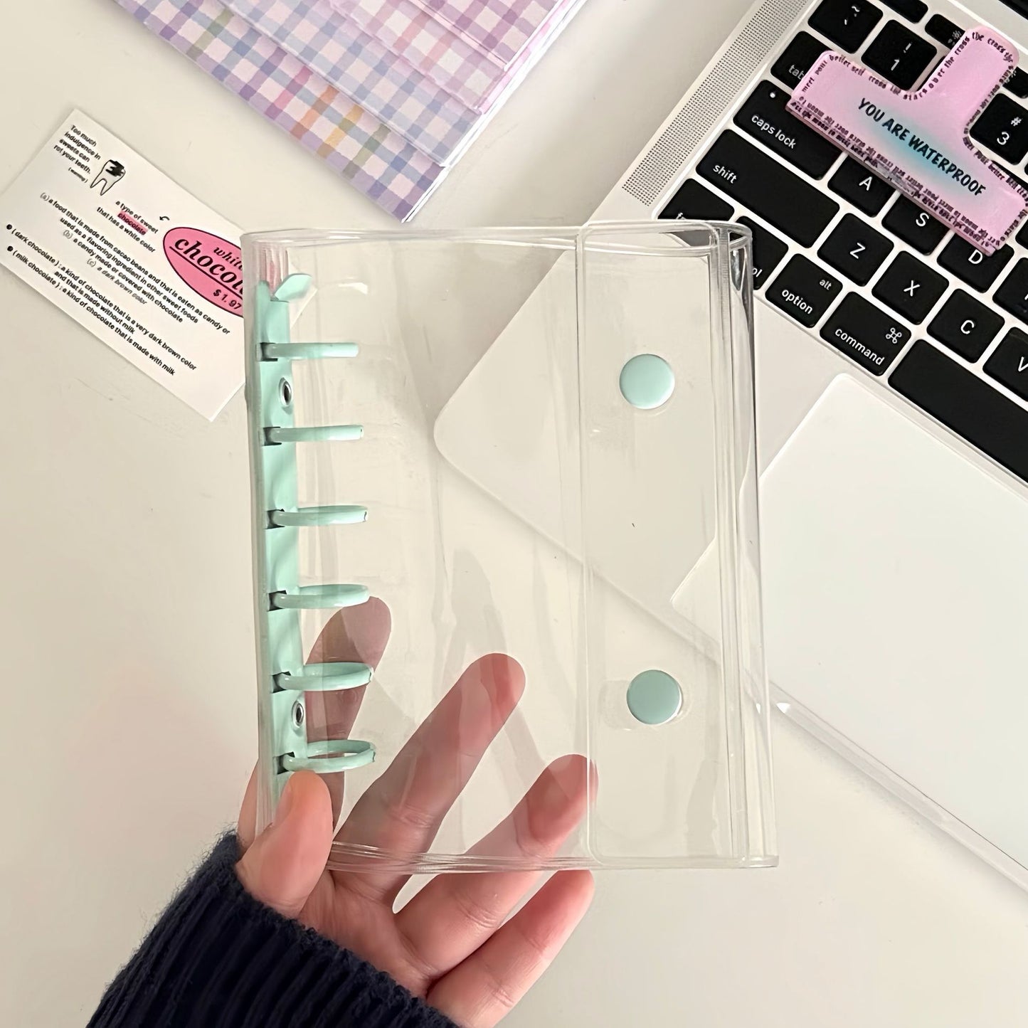 シール帳 A7 M5 サイズ 透明 クリア バインダー システム手帳 はがせる シール台紙 リフィル対応 カスタマイズ シールバインダー 推し活 ファイル かわいい  DIY