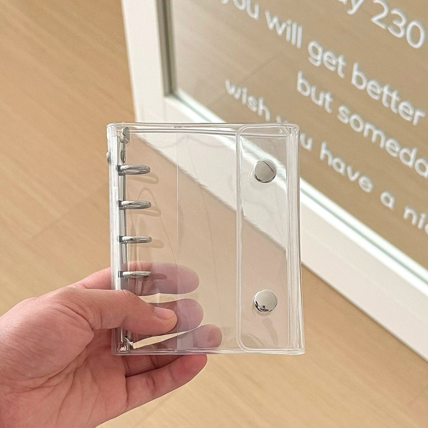 シール帳 A7 M5 サイズ 透明 クリア バインダー システム手帳 はがせる シール台紙 リフィル対応 カスタマイズ シールバインダー 推し活 ファイル かわいい  DIY