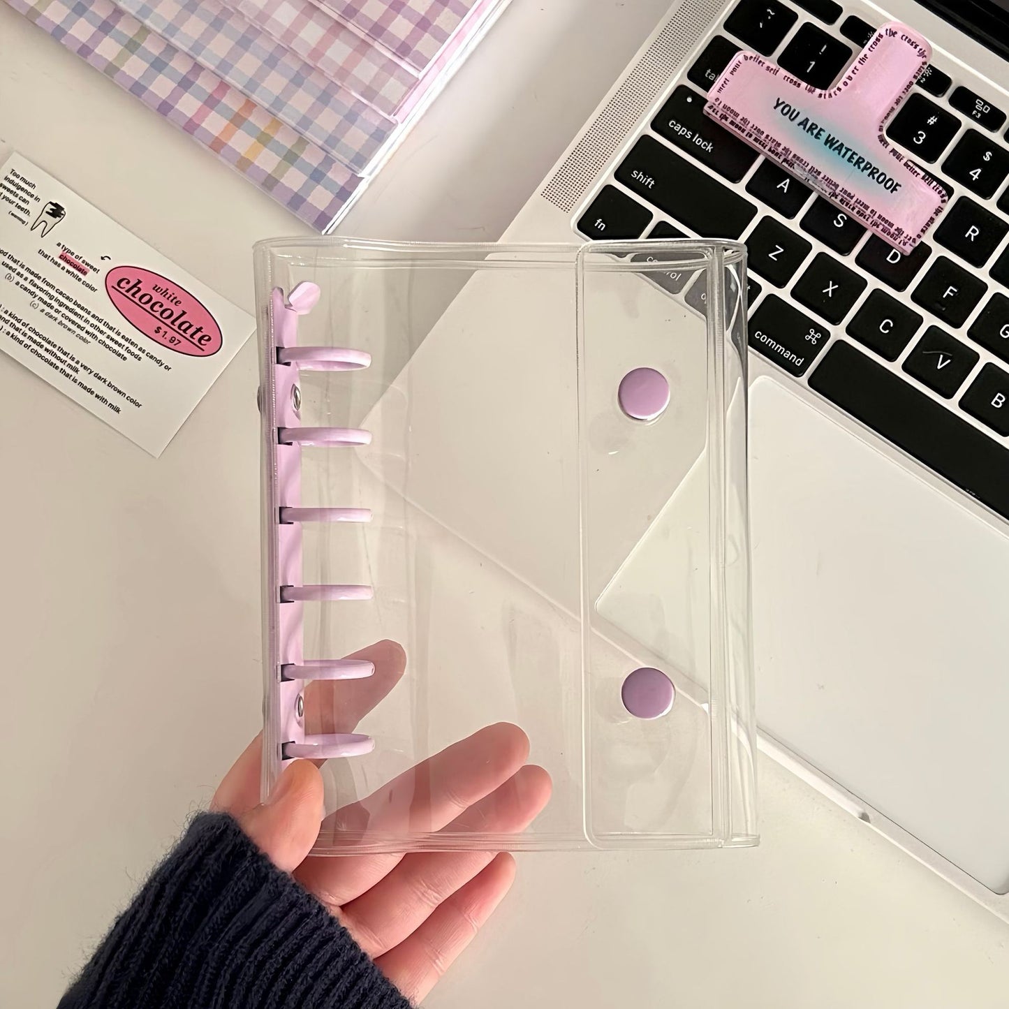 シール帳 A7 M5 サイズ 透明 クリア バインダー システム手帳 はがせる シール台紙 リフィル対応 カスタマイズ シールバインダー 推し活 ファイル かわいい  DIY