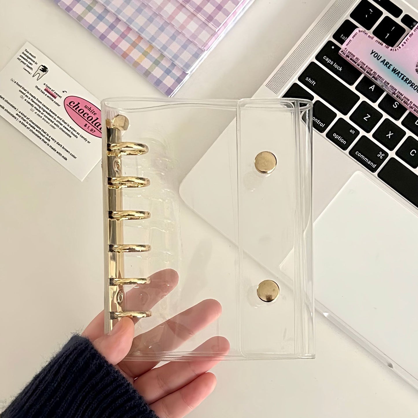 シール帳 A7 M5 サイズ 透明 クリア バインダー システム手帳 はがせる シール台紙 リフィル対応 カスタマイズ シールバインダー 推し活 ファイル かわいい  DIY