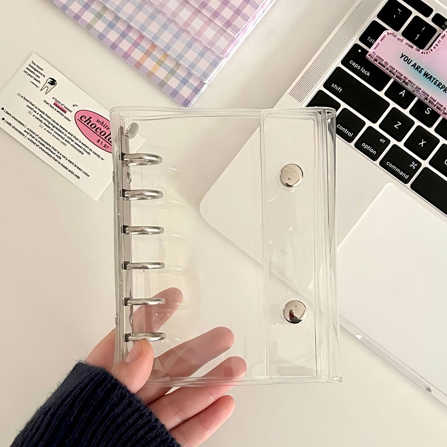 シール帳 A7 M5 サイズ 透明 クリア バインダー システム手帳 はがせる シール台紙 リフィル対応 カスタマイズ シールバインダー 推し活 ファイル かわいい  DIY