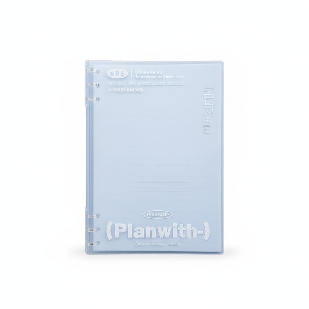 【新発売】Planwith ソフト ルーズリーフバインダー B5 6穴（2×3穴）｜ノートのように使える 360°折り返しタイプ 100g上質紙 勉強用 仕事用 日記 ギフト 全4色
