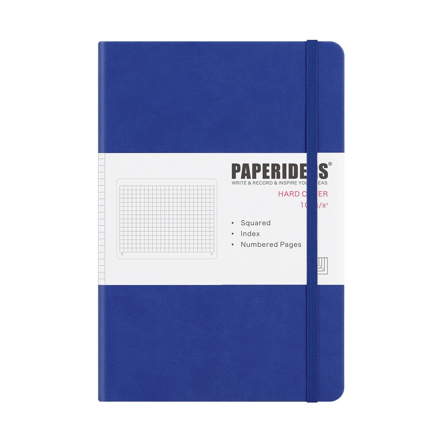 PAPERIDEAS Notebook, hard cover, A5 size (14.3 x 21 cm),  Ruled, Squared, and Dotted Pages,  with elastic band