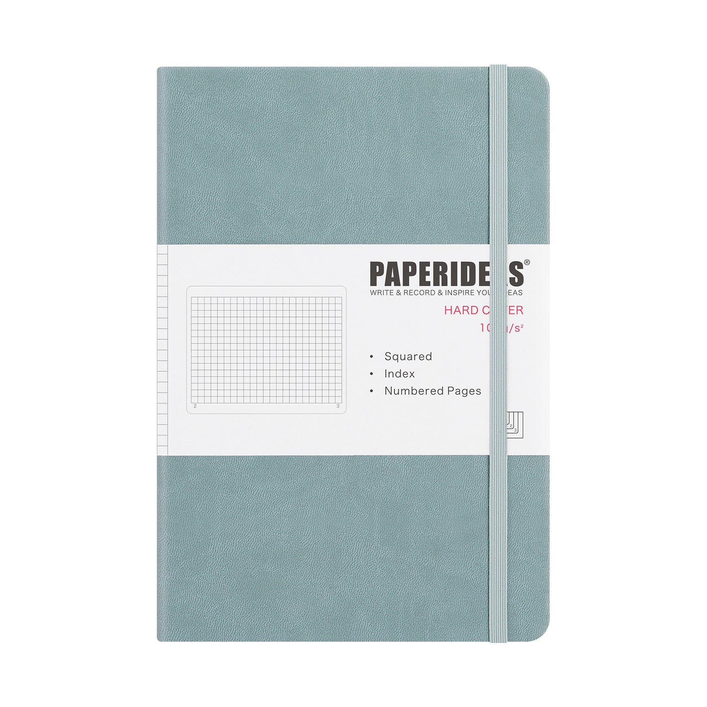 PAPERIDEAS Notebook, hard cover, A5 size (14.3 x 21 cm),  Ruled, Squared, and Dotted Pages,  with elastic band